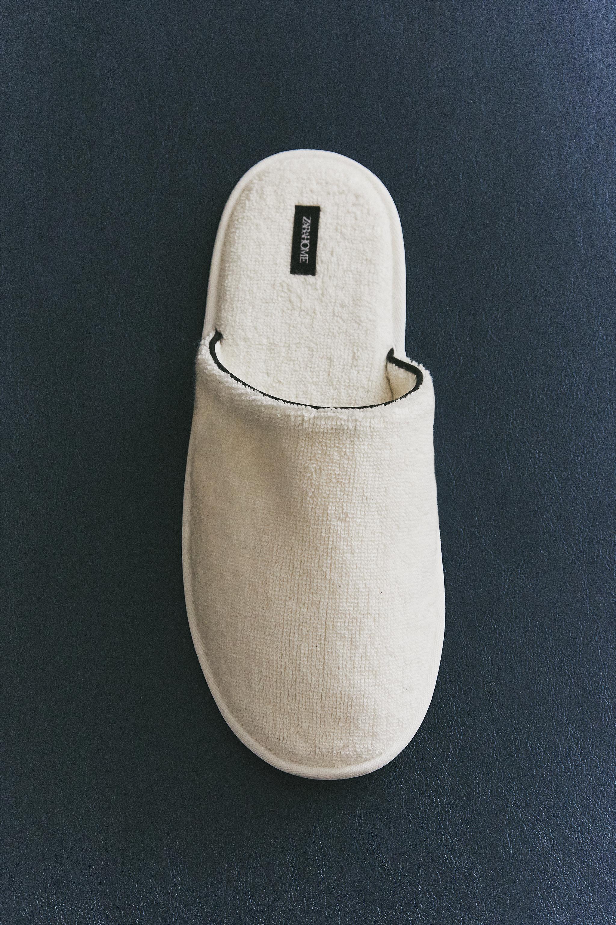 TERRYCLOTH SLIPPERS WITH PIPING